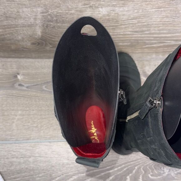 Cole Haan Colby x Nike Air Waterproof Black Leather Womens Sz 8B Zip Buckle Boot - Picture 5 of 13